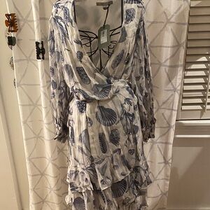 All Saints Blue and White Floral Dress